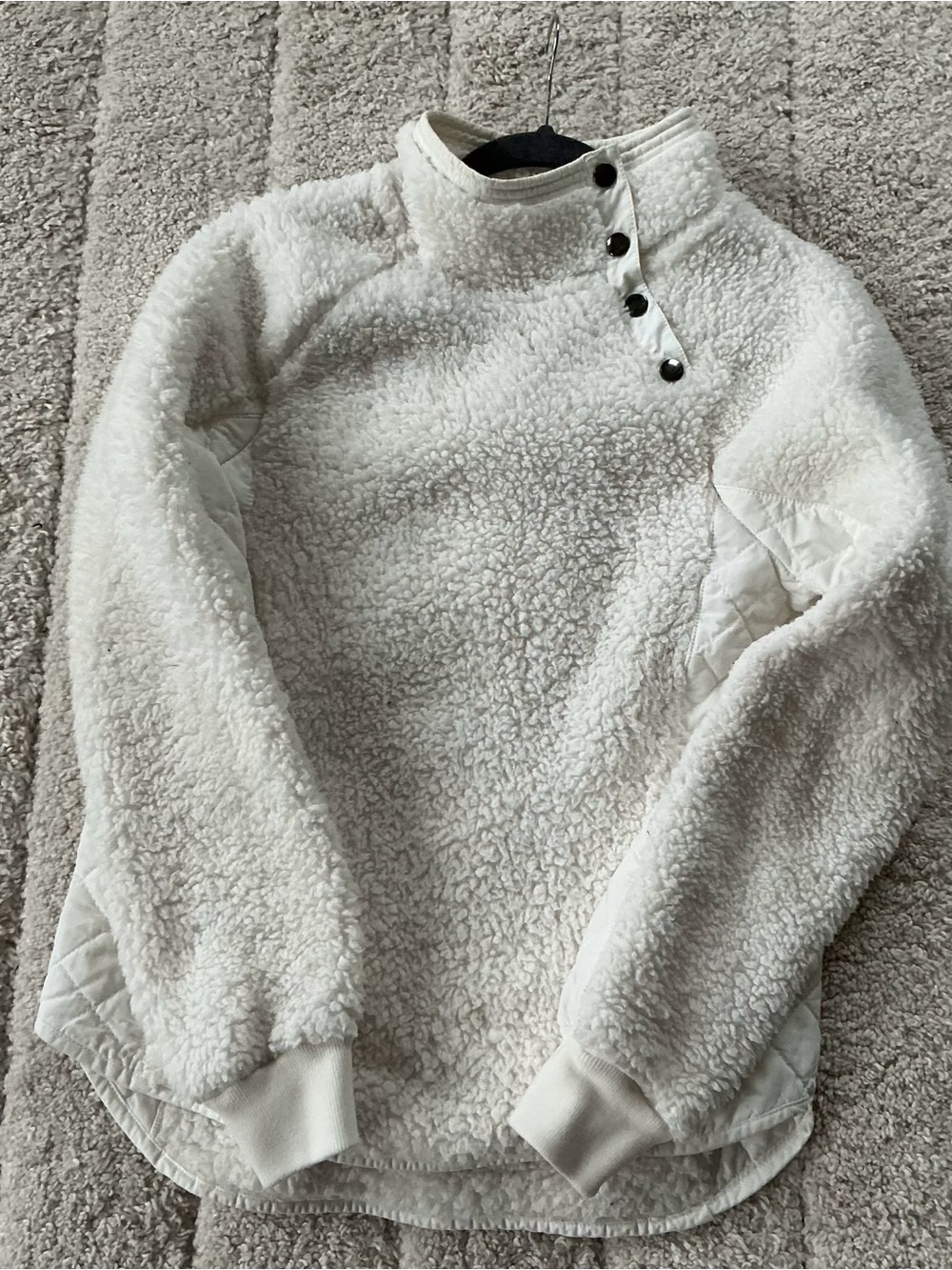Abercrombie & Fitch Sherpa Assymetrical Snap-Up Pullover Jacket